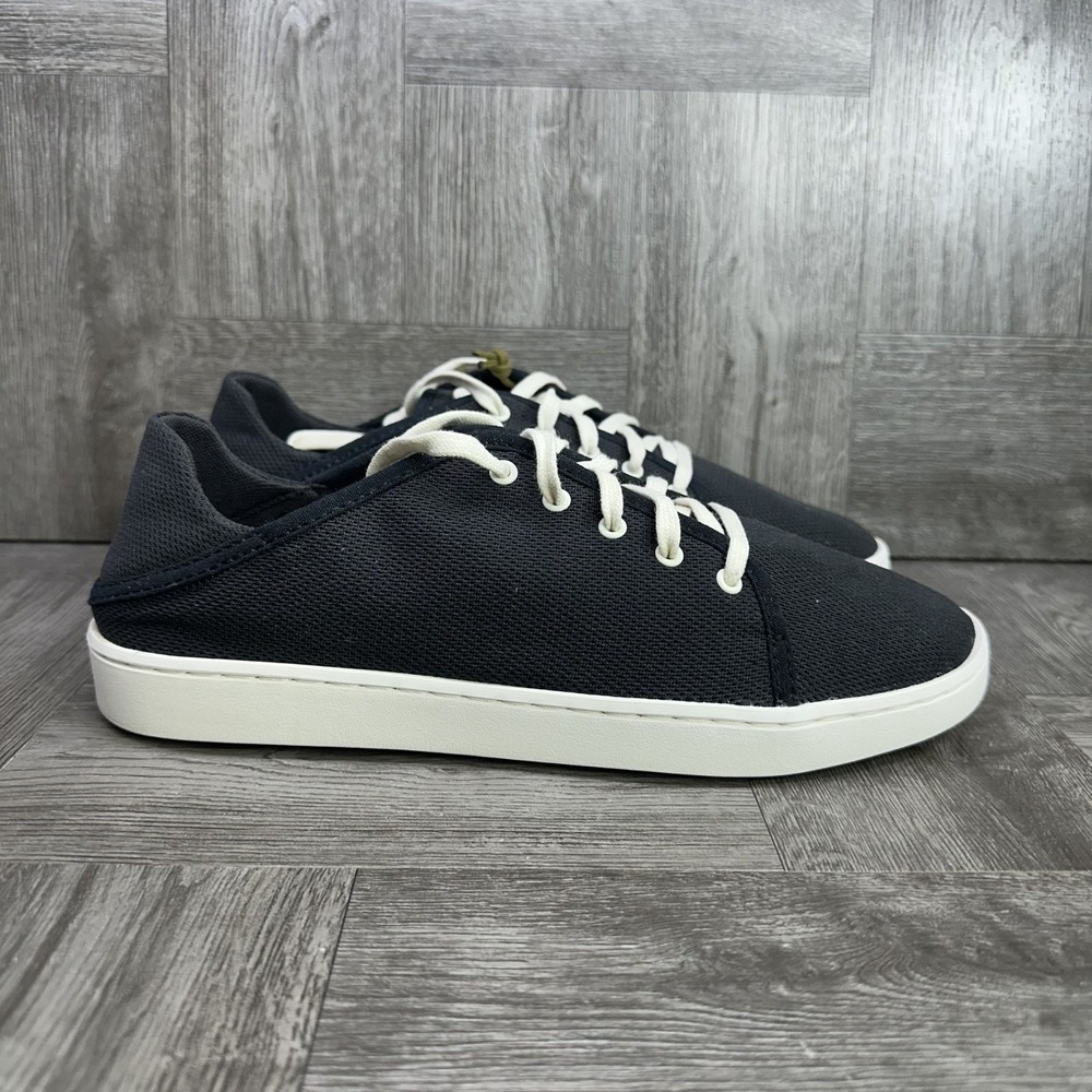 OluKai Pehuea Li Sneakers Women 8 Black Textile 20379-40WS NEW